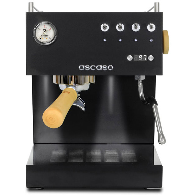 Ascaso Steel Uno Versatile PID Espresso Machine – black, w/ wood handle & steam knob